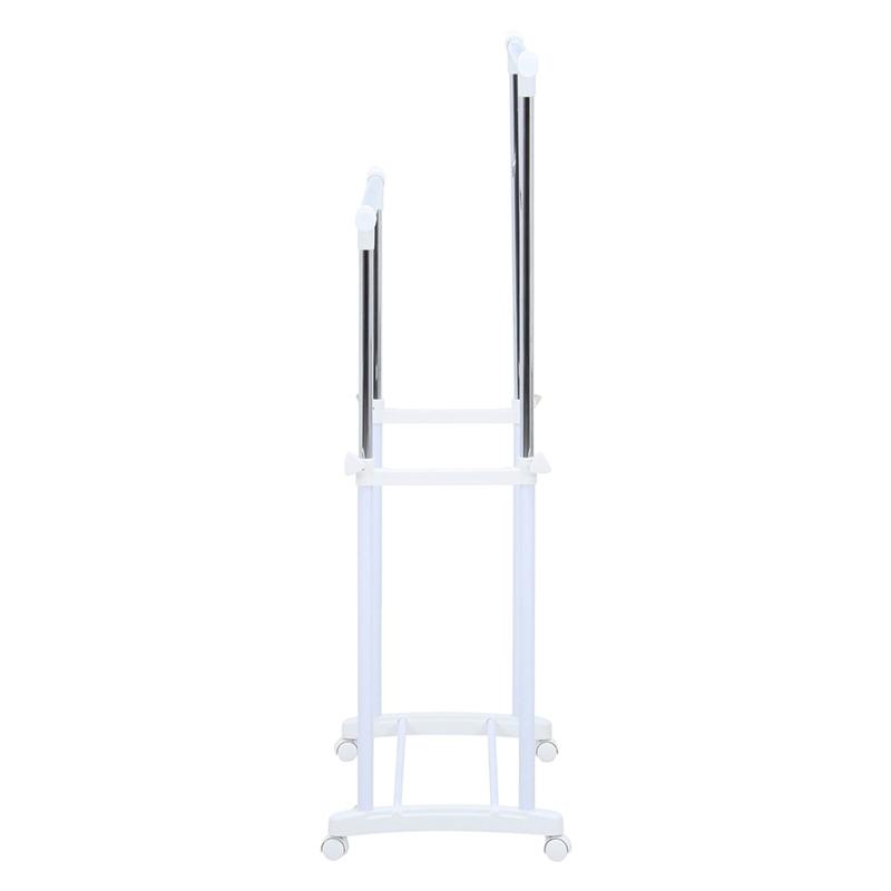 5個セット まとめ買い パイプダブルハンガー ホワイト ハンガーラック コートハンガー キャスター付き 洋服ラック 洋服掛け 省スペース 丈夫 伸縮 高さ調整 |  | 03