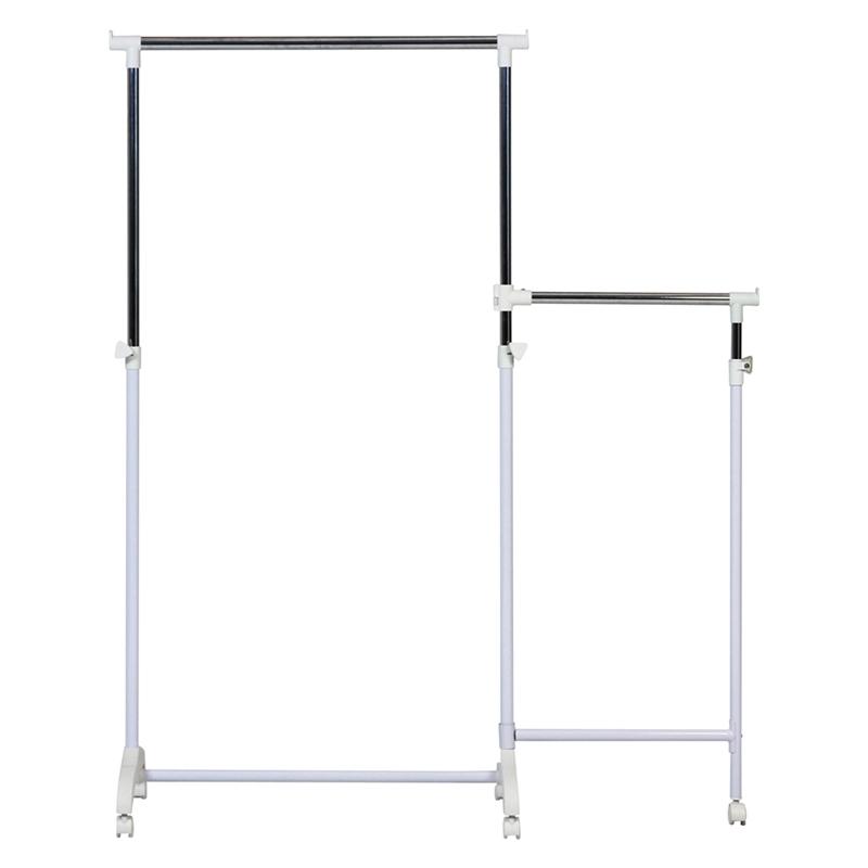 4個セット まとめ買い ３ＷＡＹ ハンガー ダブルハンガー ホワイト ハンガーラック コートハンガー キャスター付き 洋服掛け 丈夫 伸縮 |  | 01