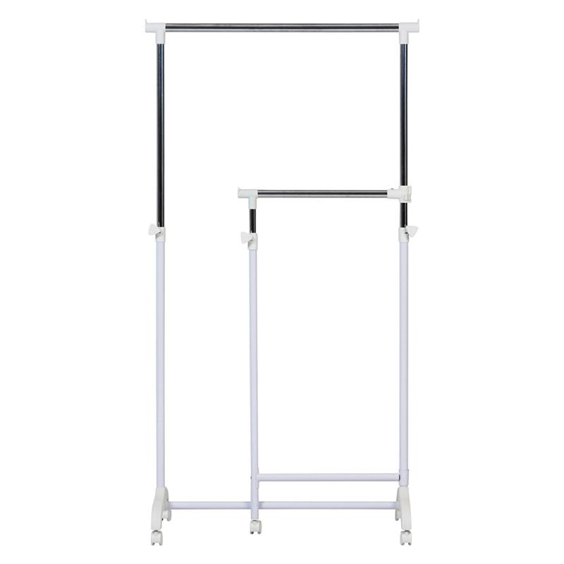 4個セット まとめ買い ３ＷＡＹ ハンガー ダブルハンガー ホワイト ハンガーラック コートハンガー キャスター付き 洋服掛け 丈夫 伸縮 |  | 02