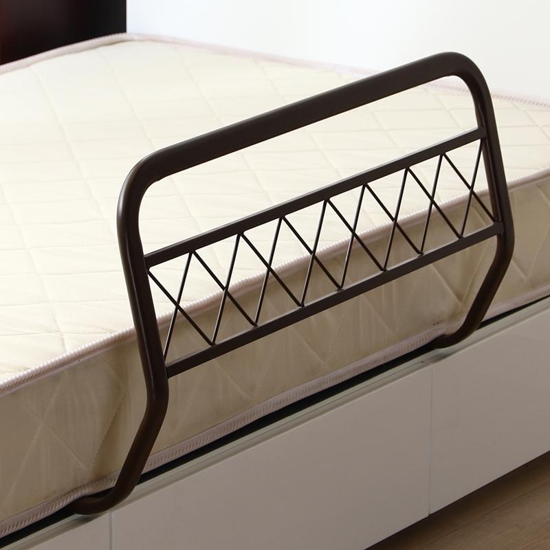 4個セット まとめ買い ベッドガード ブラウン 布団ずれ防止 寝室 転落防止 サイドガード ベッドフェンス おしゃれ シンプル |  | 04