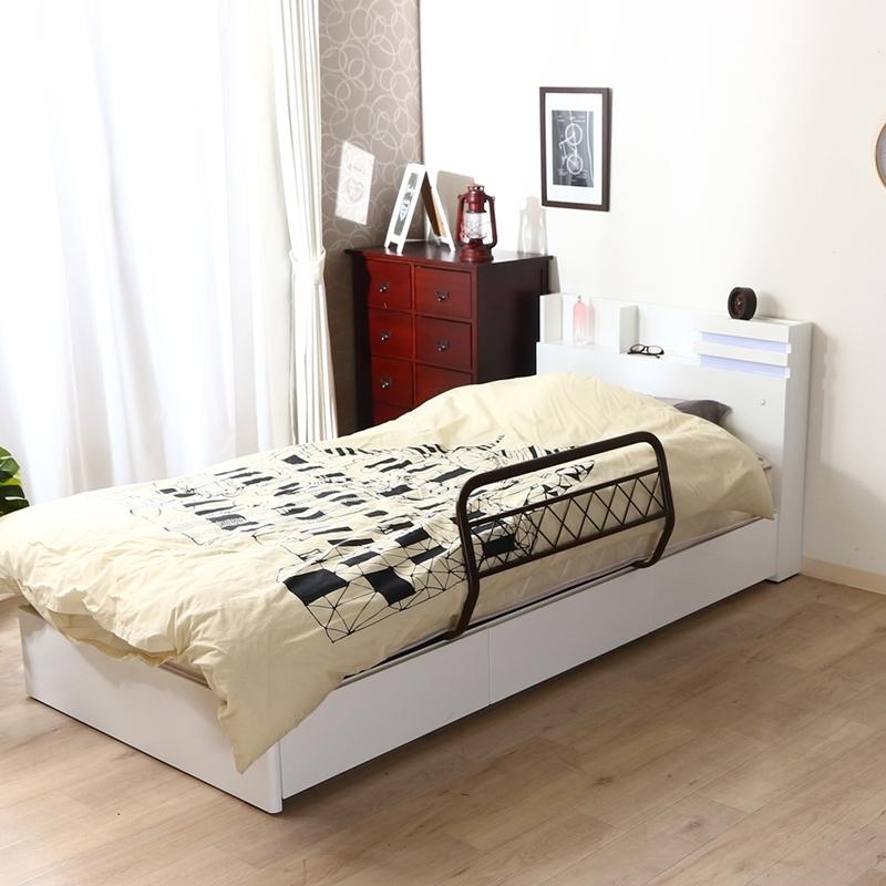 4個セット まとめ買い ベッドガード ブラウン 布団ずれ防止 寝室 転落防止 サイドガード ベッドフェンス おしゃれ シンプル |  | 06