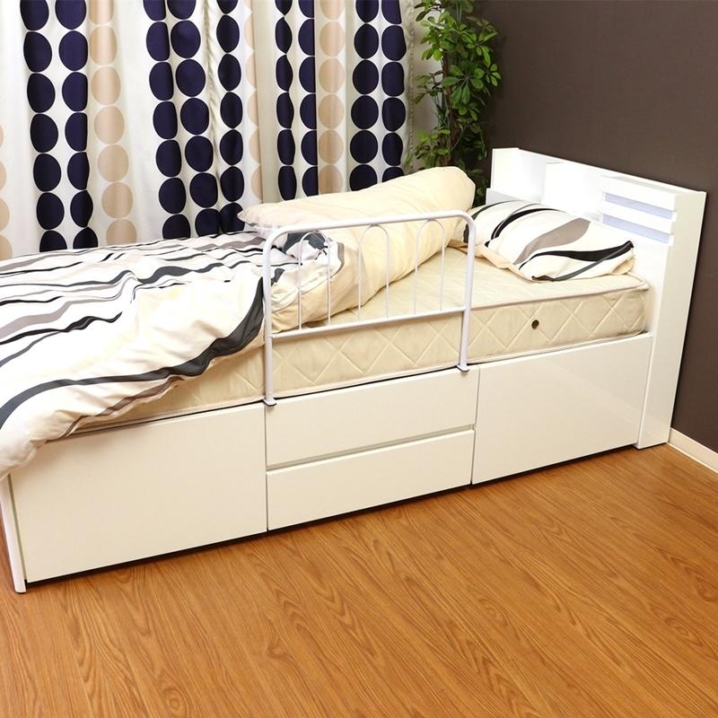 3個セット まとめ買い ベッドガードハイタイプ ホワイト 布団ずれ防止 寝室 転落防止 サイドガード ベッドフェンス おしゃれ シンプル |  | 05