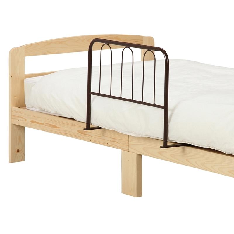 3個セット まとめ買い ベッドガードハイタイプ ブラウン 布団ずれ防止 寝室 転落防止 サイドガード ベッドフェンス おしゃれ シンプル |  | 04