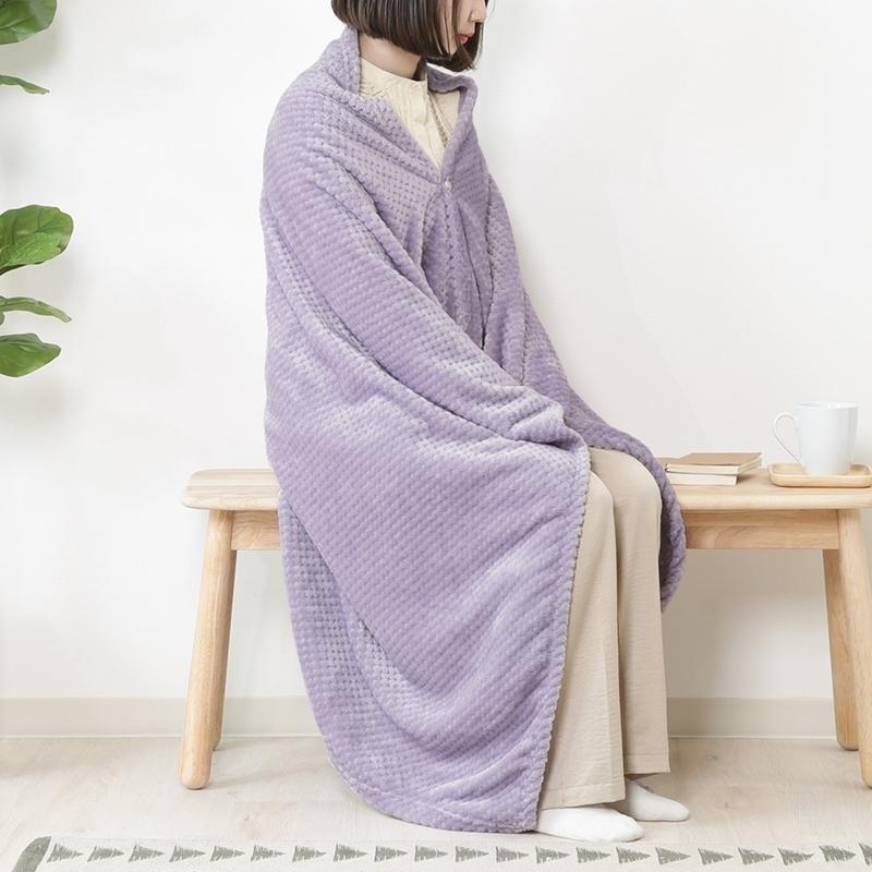 6枚セット まとめ買い サーケル ワッフルフリース ブランケット 120×140cm ライラック ひざ掛け 肌掛け 大判 ハーフケット ひざ掛け ひざかけ 膝掛け オフィス |  | 05