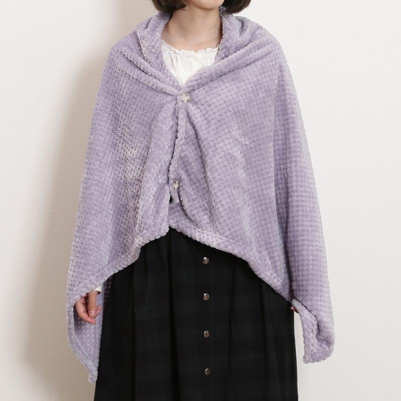 6枚セット まとめ買い サーケル ワッフルフリース 着るブランケット ポンチョ ライラック ひざ掛け 肌掛け ハーフケット ひざかけ 膝掛け オフィス 車中 |  | 02