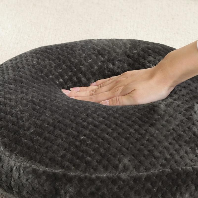 6個セット まとめ買い サーケル ワッフルフリース モチモチクッション 直径40cm スチール ラウンド 丸 円形 リビングクッション 座布団 無地 17cm厚 |  | 02