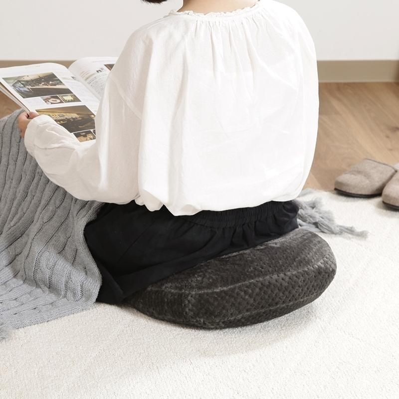 6個セット まとめ買い サーケル ワッフルフリース モチモチクッション 直径40cm スチール ラウンド 丸 円形 リビングクッション 座布団 無地 17cm厚 |  | 04