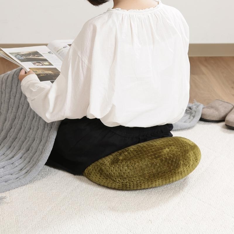 6個セット まとめ買い サーケル ワッフルフリース モチモチクッション 直径40cm モス ラウンド 丸 円形 リビングクッション 座布団 フロアクッション 無地 17cm |  | 04