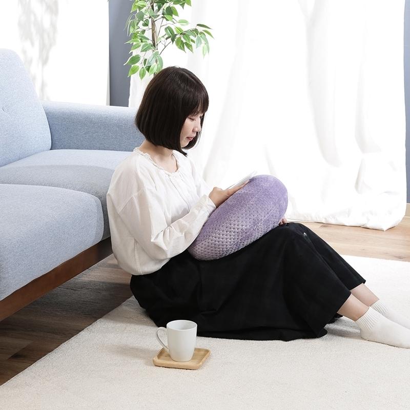 6個セット まとめ買い サーケル ワッフルフリース モチモチクッション 直径40cm ライラック ラウンド 丸 円形 リビングクッション 座布団 無地 17cm厚 |  | 06