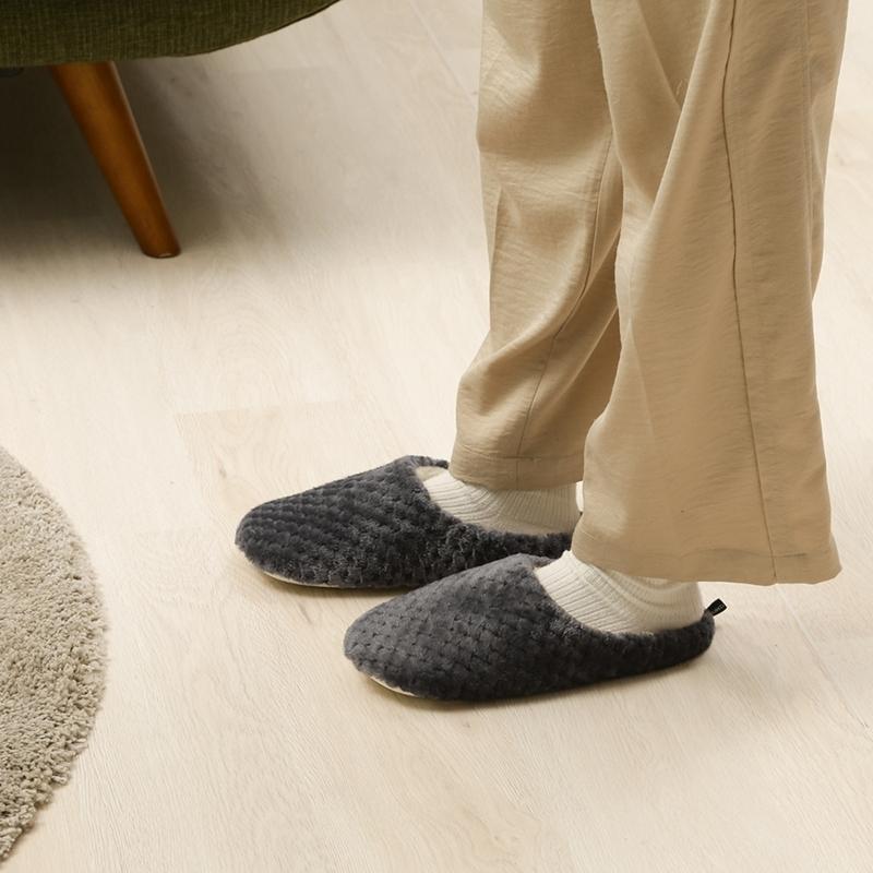 6足セット まとめ買い サーケル ワッフルフリース ルームシューズ スチール レディース メンズ 来客 おしゃれ あったか 室内履き |  | 05