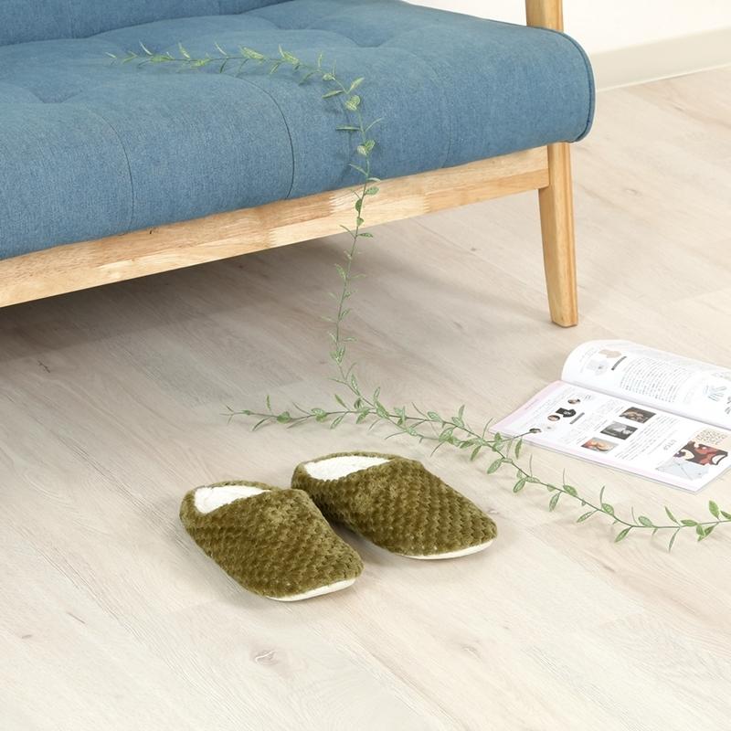 6足セット まとめ買い サーケル ワッフルフリース ルームシューズ モス レディース メンズ 来客 おしゃれ あったか 室内履き |  | 06