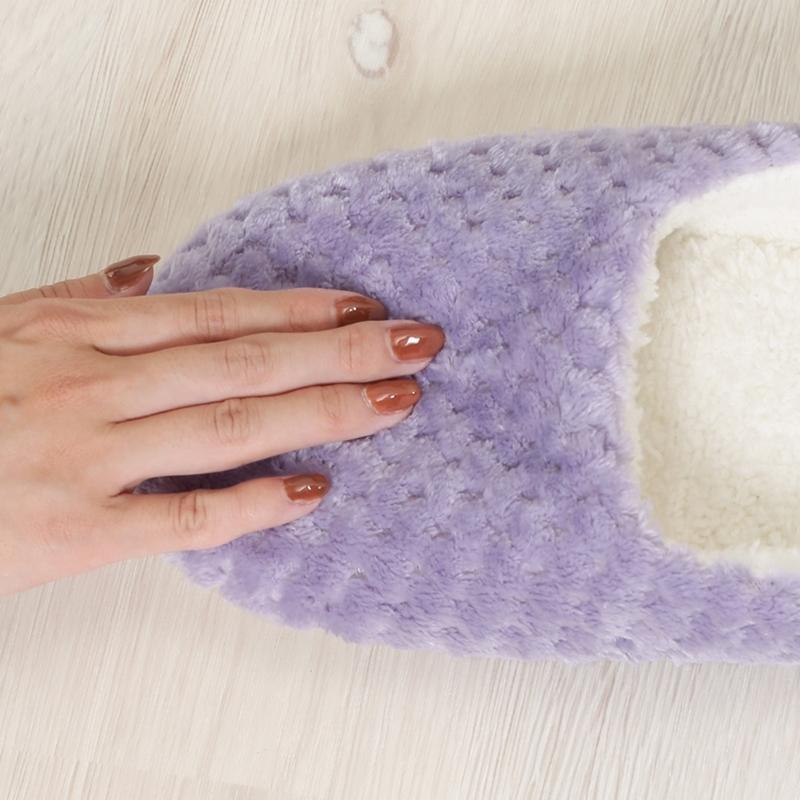 6足セット まとめ買い サーケル ワッフルフリース ルームシューズ ライラック レディース メンズ 来客 おしゃれ あったか 室内履き |  | 02