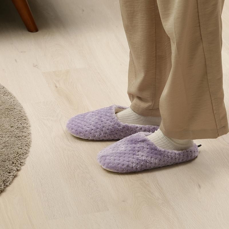 6足セット まとめ買い サーケル ワッフルフリース ルームシューズ ライラック レディース メンズ 来客 おしゃれ あったか 室内履き |  | 05
