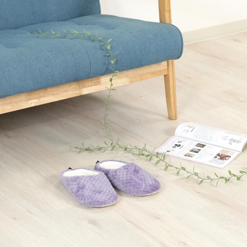 6足セット まとめ買い サーケル ワッフルフリース ルームシューズ ライラック レディース メンズ 来客 おしゃれ あったか 室内履き |  | 06