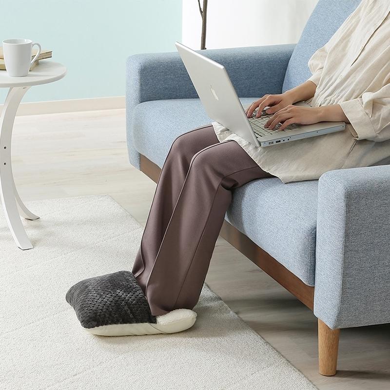 6個セット まとめ買い サーケル ワッフルフリース 足ポカクッション スチール 冷え対策 ルームシューズ オフィス スリッパ フットウォーマー 脚用クッション |  | 06