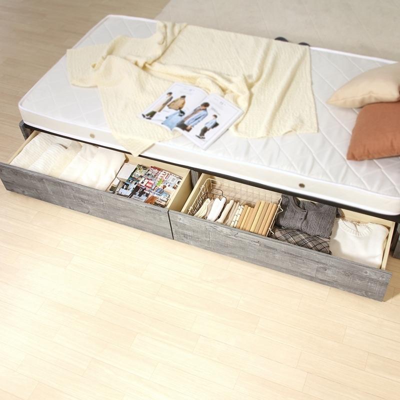 木製ベッドフレーム アルベロ シングル 引出２杯 収納ベッド すのこ 木製ベッド ライト付き 照明 棚 コンセント付き シンプル モダン LEDライト シングルベット |  | 03