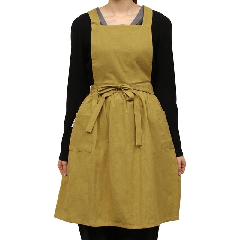 6着セット まとめ買い サーケル ドレスエプロン モス 保育士 ドレス 無地 ガーデニング カフェ 幼稚園 保育園 パン屋 ベーカリー 花屋 カジュアル コットン |  | 02