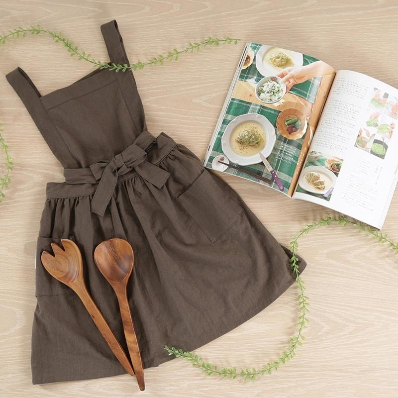 6着セット まとめ買い サーケル お手伝いドレスエプロン チャコール 保育士 ドレス 無地 ガーデニング カフェ 幼稚園 保育園 パン屋 花屋 コットン ポケット付き |  | 06