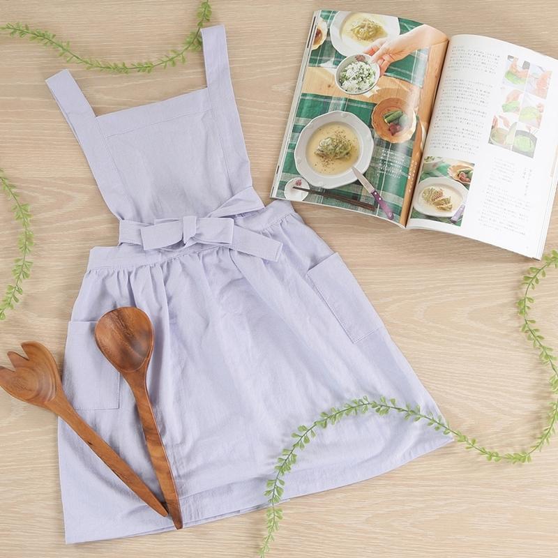 6着セット まとめ買い サーケル お手伝いドレスエプロン ライラック 保育士 ドレス 無地 ガーデニング カフェ 幼稚園 保育園 パン屋 花屋 コットン ポケット付き |  | 06