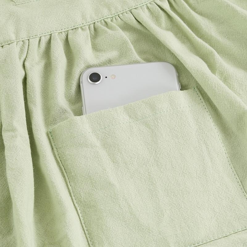 6着セット まとめ買い サーケル お手伝いドレスエプロン ピスタチオ 保育士 ドレス 無地 ガーデニング カフェ 幼稚園 保育園 パン屋 花屋 コットン ポケット付き |  | 03