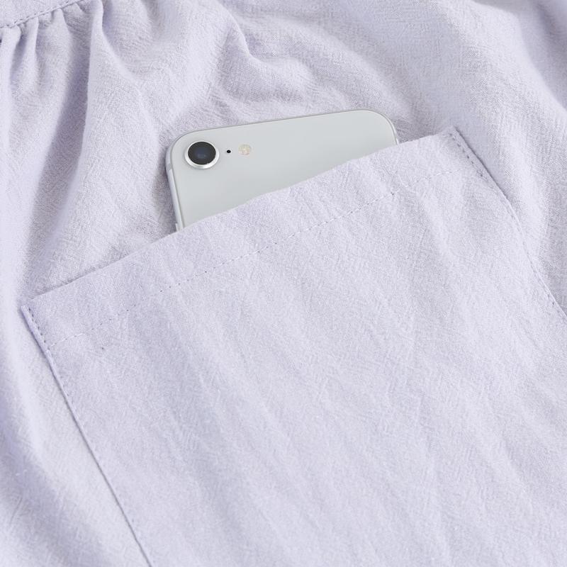 6着セット まとめ買い サーケル ロングドレスエプロン ライラック 保育士 ドレス 無地 ガーデニング カフェ 幼稚園 保育園 パン屋 花屋 コットン ポケット付き |  | 03