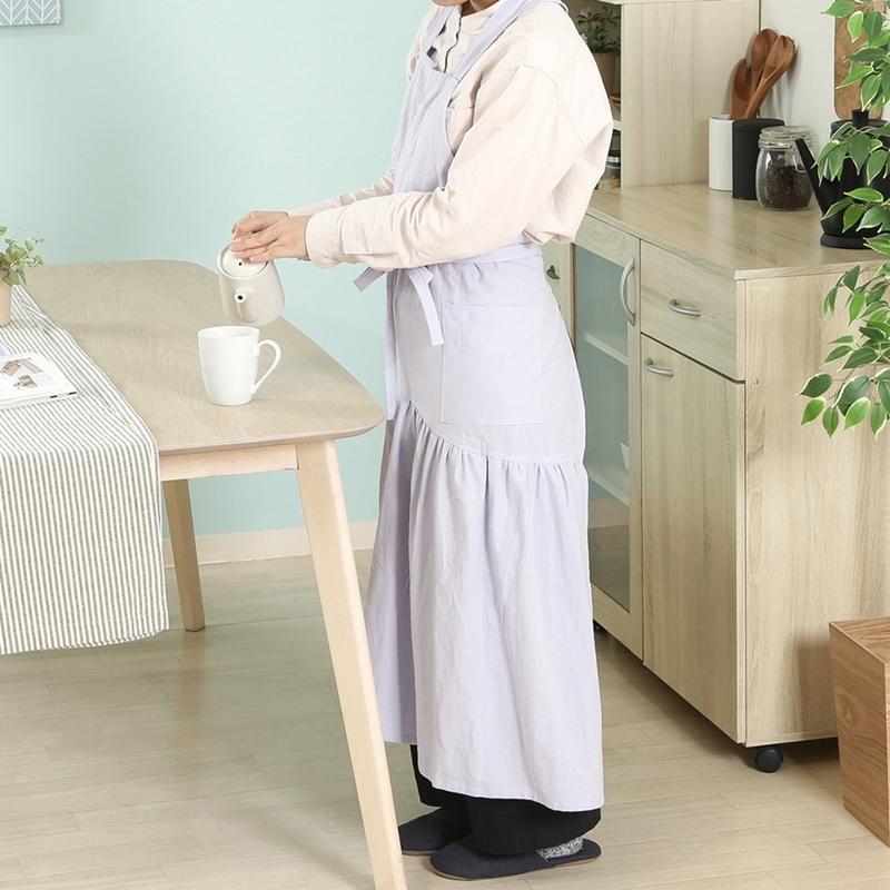 6着セット まとめ買い サーケル ロングドレスエプロン ライラック 保育士 ドレス 無地 ガーデニング カフェ 幼稚園 保育園 パン屋 花屋 コットン ポケット付き |  | 06