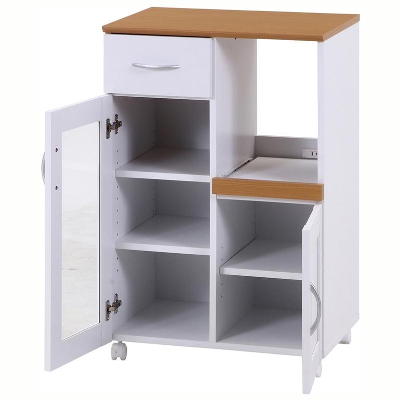 キッチンカウンター 幅60cm キャスター付き レンジ台 コンセント付き 家電収納 レンジラック 食器棚 キッチンキャビネット 炊飯器ラック キッチンワゴン 収納 |  | 01