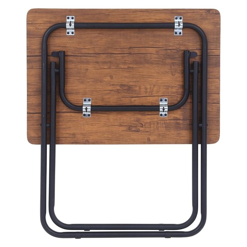 折りたたみテーブルチェアセット ブラウン 折り畳みテーブル 椅子 セット パソコンデスク 作業テーブル フォールディング 机 ダイニングテーブル ハイタイプ |  | 02