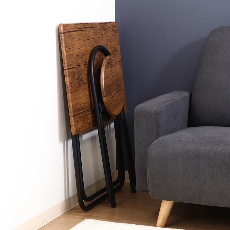 折りたたみテーブルチェアセット ブラウン 折り畳みテーブル 椅子 セット パソコンデスク 作業テーブル フォールディング 机 ダイニングテーブル ハイタイプ |  | 05