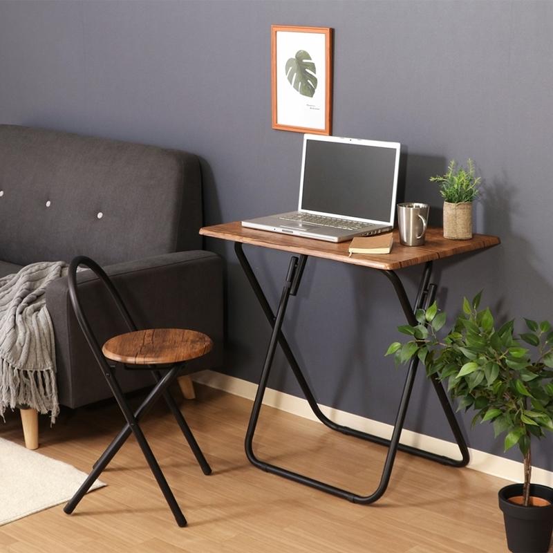 折りたたみテーブルチェアセット ブラウン 折り畳みテーブル 椅子 セット パソコンデスク 作業テーブル フォールディング 机 ダイニングテーブル ハイタイプ |  | 06