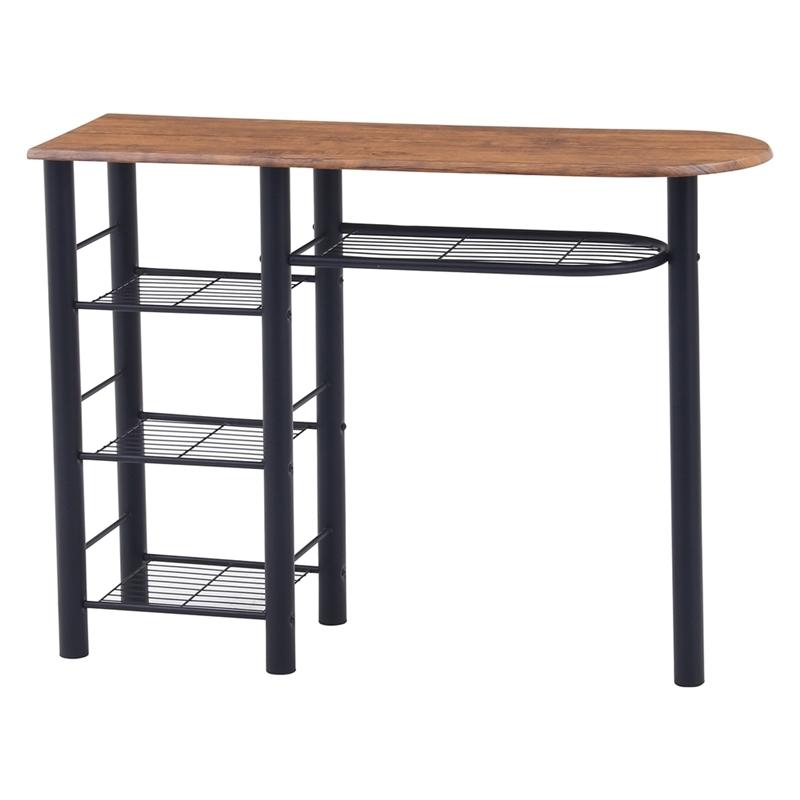 カウンターテーブルチェア ３点セット ブラウン 2人掛け 2人用 棚 収納付き幅120cm テーブル チェアー セット 北欧 食卓テーブル 折り畳み椅子 |  | 01