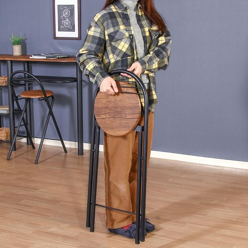 カウンターテーブルチェア ３点セット ブラウン 2人掛け 2人用 棚 収納付き幅120cm テーブル チェアー セット 北欧 食卓テーブル 折り畳み椅子 |  | 05