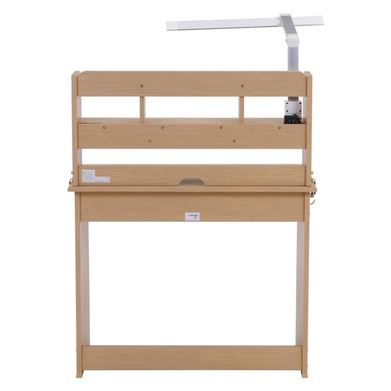 シンプルデスク ハック ナチュラル ライト付き 学習机 勉強机 新生活 入学 おしゃれ 引き出し 収納 木製 作業机 パソコンデスク |  | 03