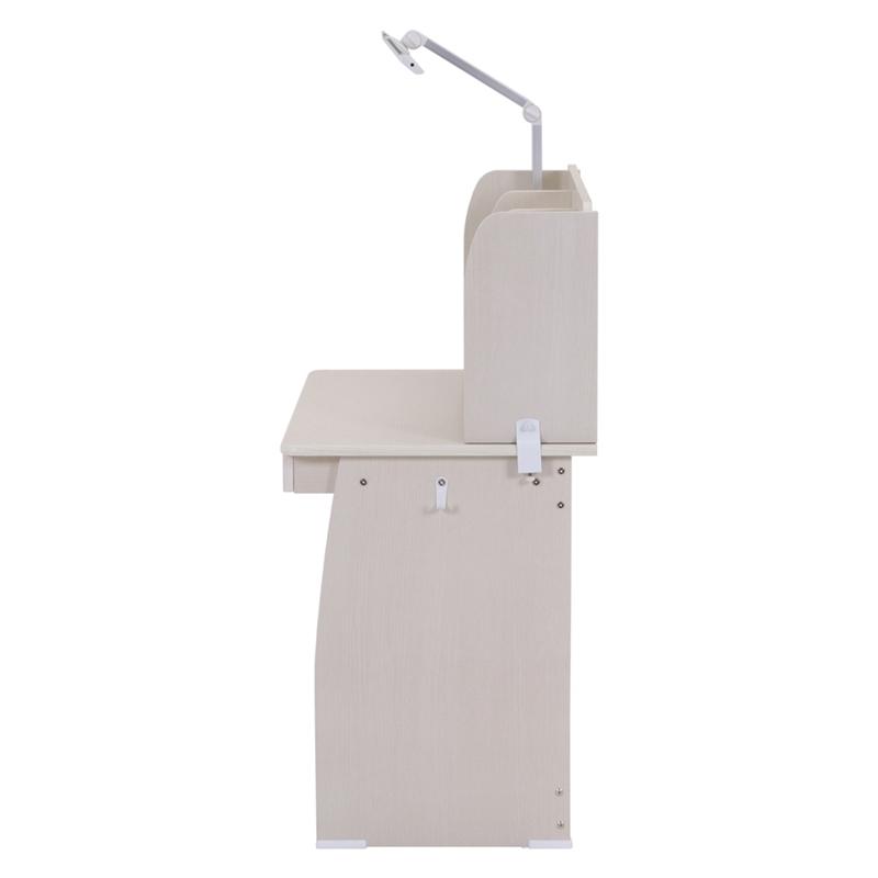 シンプルデスク ハック ホワイト ライト付き 学習机 勉強机 新生活 入学 おしゃれ 引き出し 収納 木製 作業机 パソコンデスク |  | 01