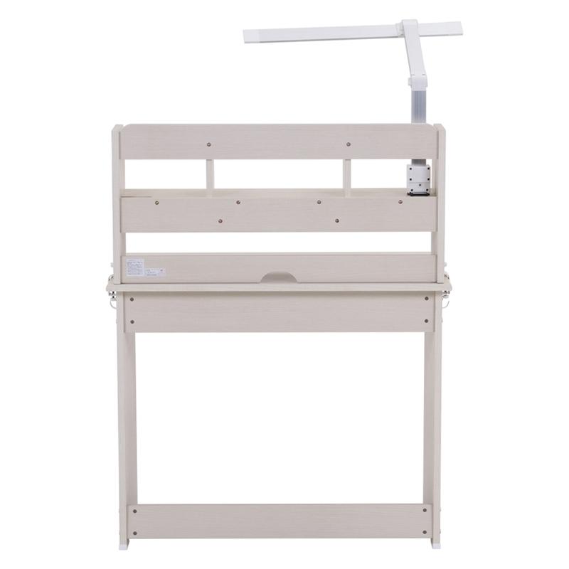 シンプルデスク ハック ホワイト ライト付き 学習机 勉強机 新生活 入学 おしゃれ 引き出し 収納 木製 作業机 パソコンデスク |  | 02