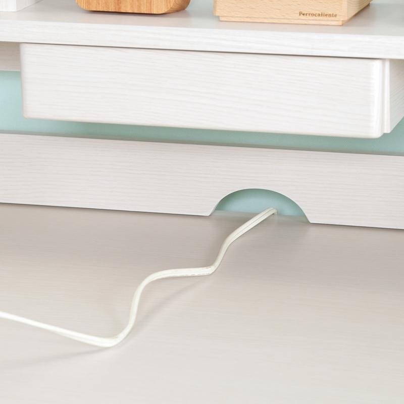 シンプルデスク ハック ホワイト ライト付き 学習机 勉強机 新生活 入学 おしゃれ 引き出し 収納 木製 作業机 パソコンデスク |  | 05