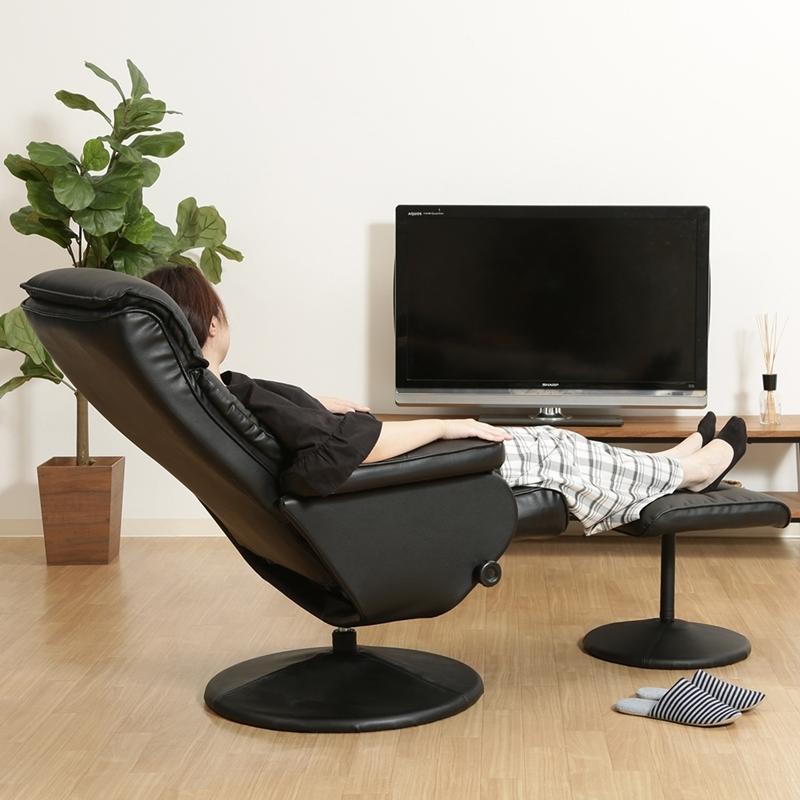 パーソナルチェア クルーズ ブラック リクライニング オットマン リラックスチェア 一人用 回転式 ソファ 一人掛け 高級感 椅子 いす イス 足置き リビング |  | 05