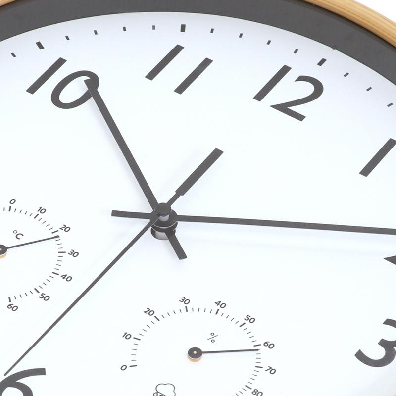3個セット まとめ買い 掛時計 温湿度計付 ミエル Φ25cm ナチュラル おしゃれ 掛け時計 壁時計 シンプル インテリア 雑貨 ウォールクロック |  | 02