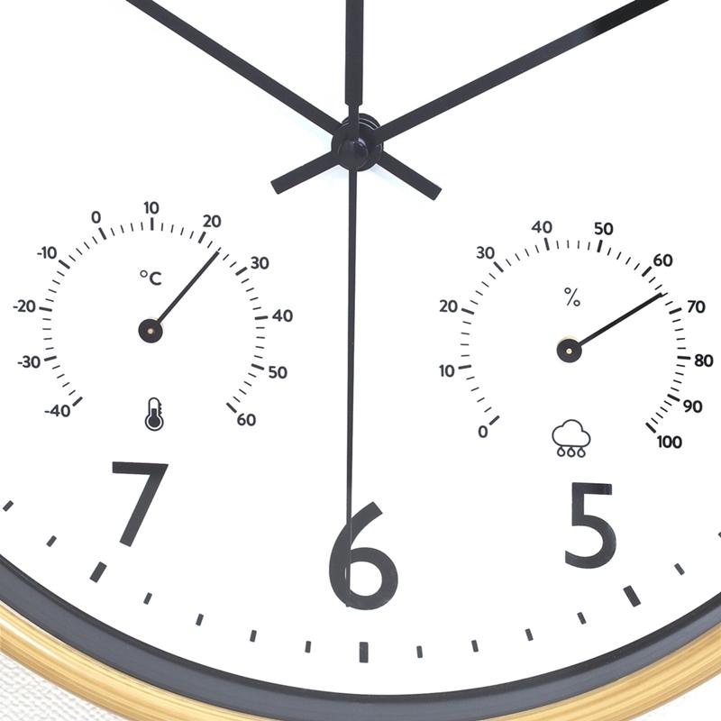 3個セット まとめ買い 掛時計 温湿度計付 ミエル Φ25cm ナチュラル おしゃれ 掛け時計 壁時計 シンプル インテリア 雑貨 ウォールクロック |  | 04