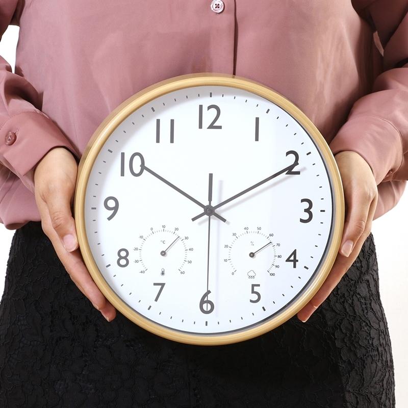 3個セット まとめ買い 掛時計 温湿度計付 ミエル Φ25cm ナチュラル おしゃれ 掛け時計 壁時計 シンプル インテリア 雑貨 ウォールクロック |  | 05