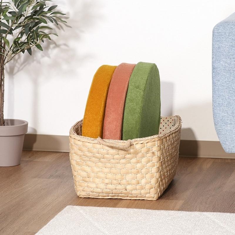 5個セット まとめ買い Foamy 低反発シートクッション カーキ 幅38cm 丸 円形 リビングクッション 北欧 座布団 フロアクッション 無地 5cm厚 ウレタン 布地 |  | 04