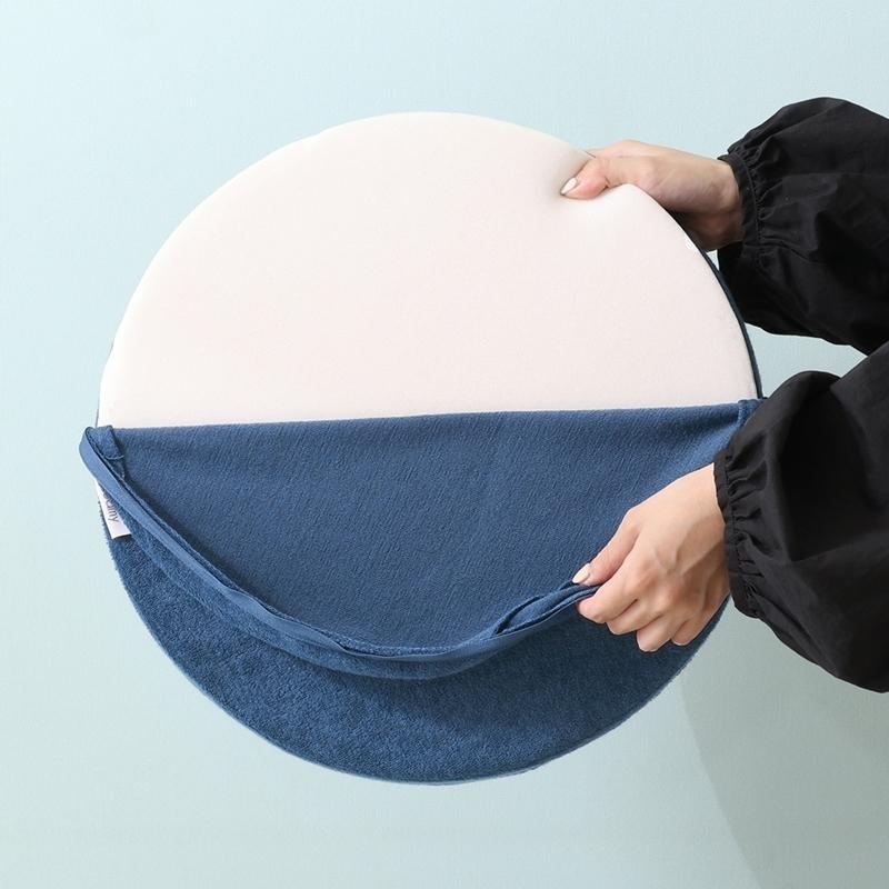 5個セット まとめ買い Foamy 低反発シートクッション ネイビー 幅38cm 丸 円形 リビングクッション 北欧 座布団 フロアクッション 無地 5cm厚 ウレタン 布地 |  | 03