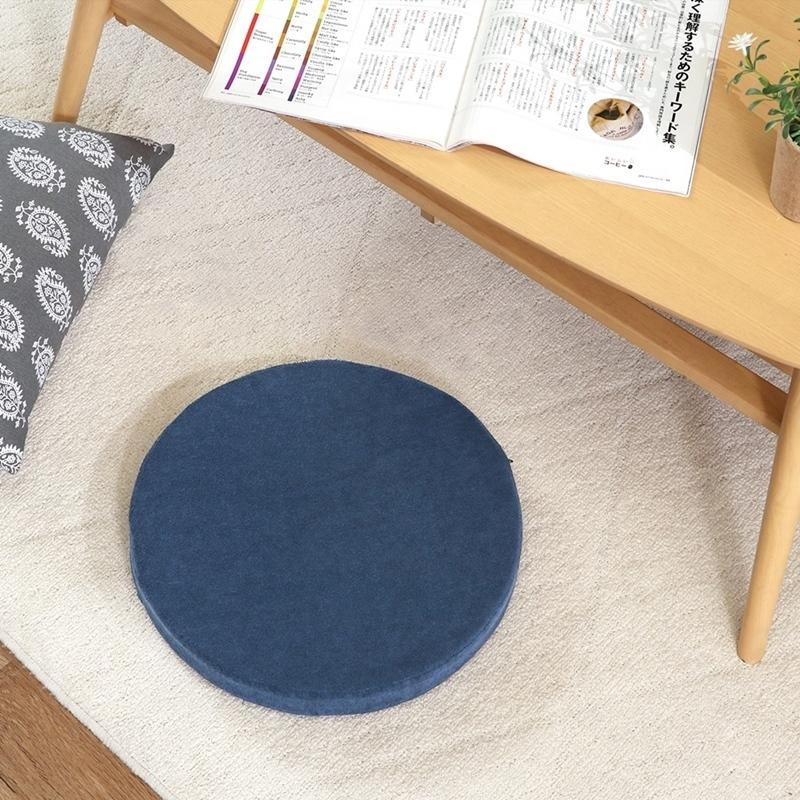 5個セット まとめ買い Foamy 低反発シートクッション ネイビー 幅38cm 丸 円形 リビングクッション 北欧 座布団 フロアクッション 無地 5cm厚 ウレタン 布地 |  | 06