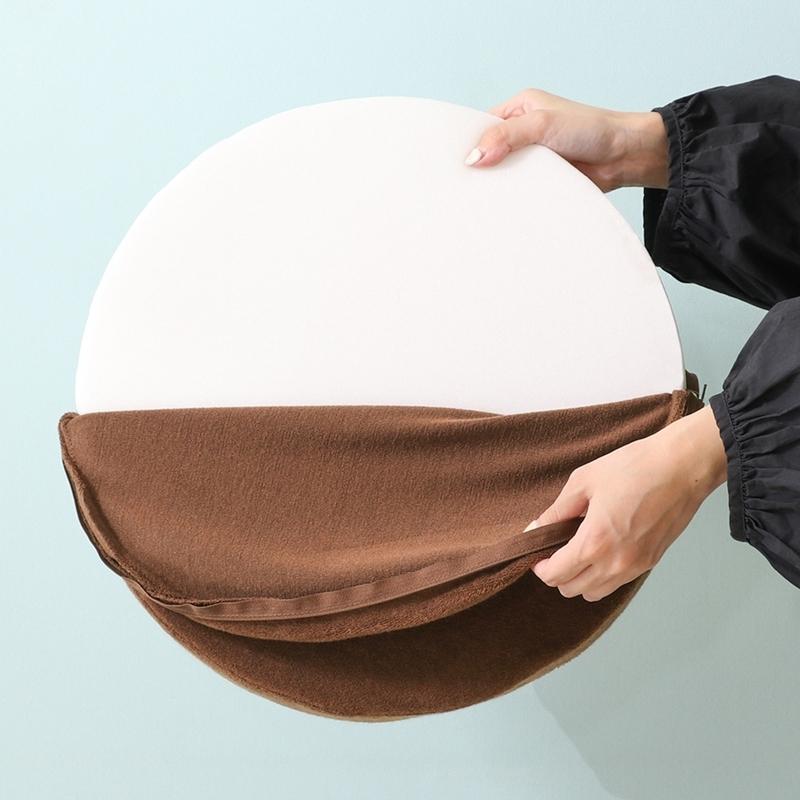 5個セット まとめ買い Foamy 低反発シートクッション ブラウン 幅38cm 丸 円形 リビングクッション 北欧 座布団 フロアクッション 無地 5cm厚 ウレタン 布地 |  | 03