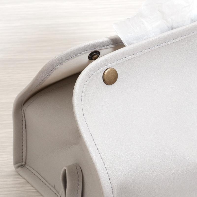 6個セット まとめ買い ＰＵレザー調ティッシュケース グレー おしゃれ ティッシュボックス ボックスティッシュカバー 高級感 |  | 03