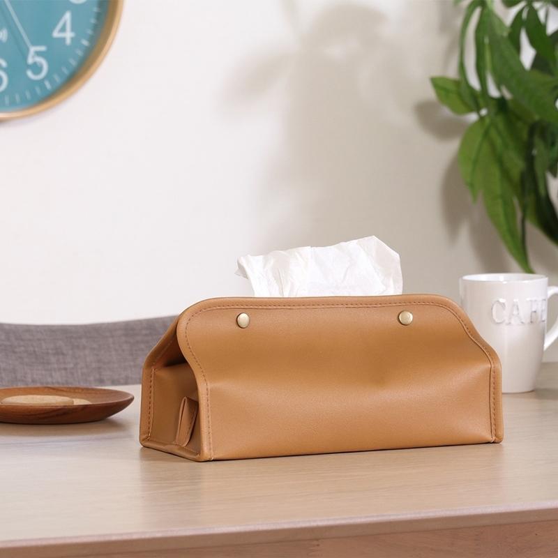 6個セット まとめ買い ＰＵレザー調ティッシュケース ベージュ おしゃれ ティッシュボックス ボックスティッシュカバー 高級感 |  | 05