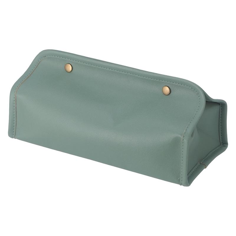 6個セット まとめ買い ＰＵレザー調ティッシュケース グリーン おしゃれ ティッシュボックス ボックスティッシュカバー 高級感 | 