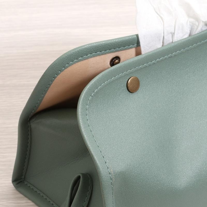 6個セット まとめ買い ＰＵレザー調ティッシュケース グリーン おしゃれ ティッシュボックス ボックスティッシュカバー 高級感 |  | 03