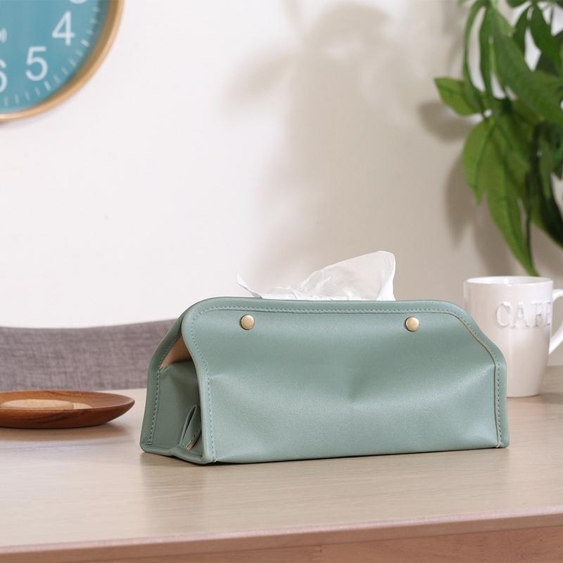 6個セット まとめ買い ＰＵレザー調ティッシュケース グリーン おしゃれ ティッシュボックス ボックスティッシュカバー 高級感 |  | 05