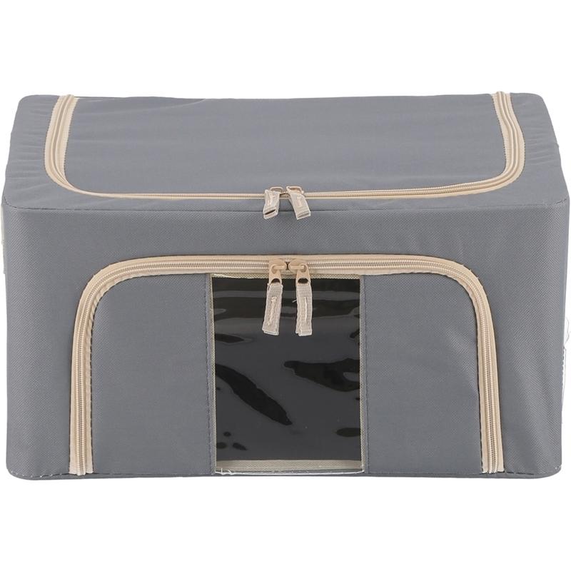 6個セット まとめ買い 窓付＆積み重ね収納ボックス 22L グレー 取っ手付き ストレージボックス 収納ケース インナーボックス 押し入れ収納 クローゼット |  | 01